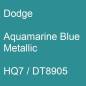 Preview: Dodge, Aquamarine Blue Metallic, HQ7 / DT8905.